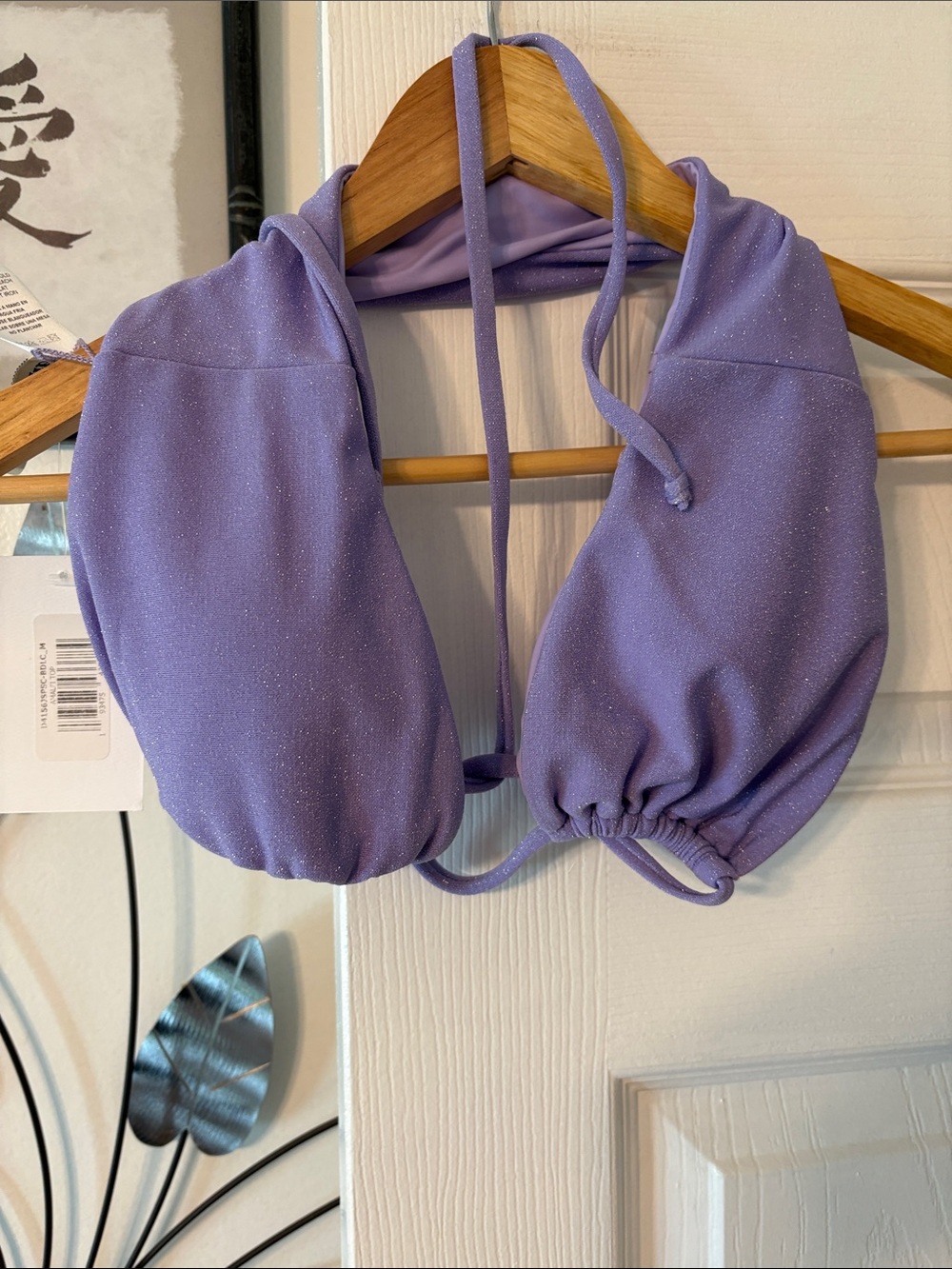 Dippin' Daisy's Lavender Glitter Triangle Bikini Top
